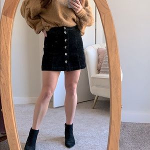 Corduroy black mini skirt